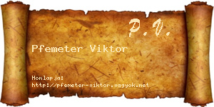 Pfemeter Viktor névjegykártya